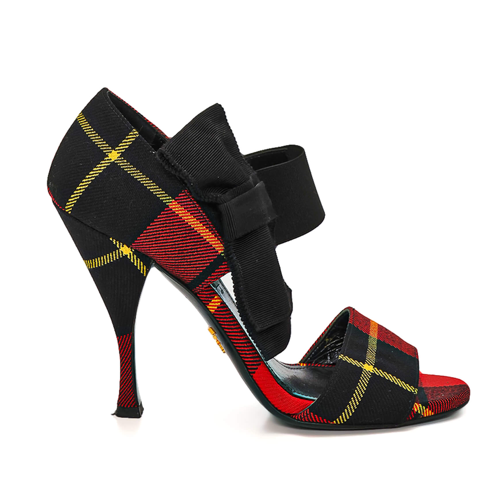 Prada - Red Tartain Bow Pumps